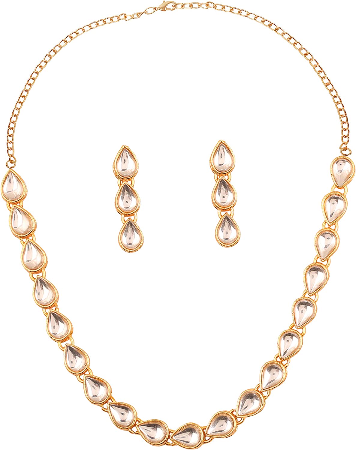 230816065222522_1 Touchstone Indian Bollywood Handcrafted Traditional Royal Mughal Kundan Polki Meenakari Enamel Colorful Wedding Designer Jewelry Necklace Choker Set in Gold and Silver Tone for Women. - Image 1